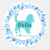 Cavalier Sticker – Gepersonaliseerd Pastelblauw Ca (Voorkant)