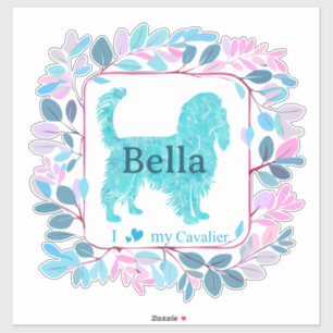 Cavalier Sticker – Gepersonaliseerd Pastelblauw Ca