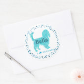 Cavalier Sticker – Gepersonaliseerd Pastelblauw Ca (Envelop)