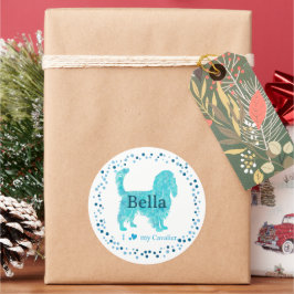Cavalier Sticker – Gepersonaliseerd Pastelblauw Ca