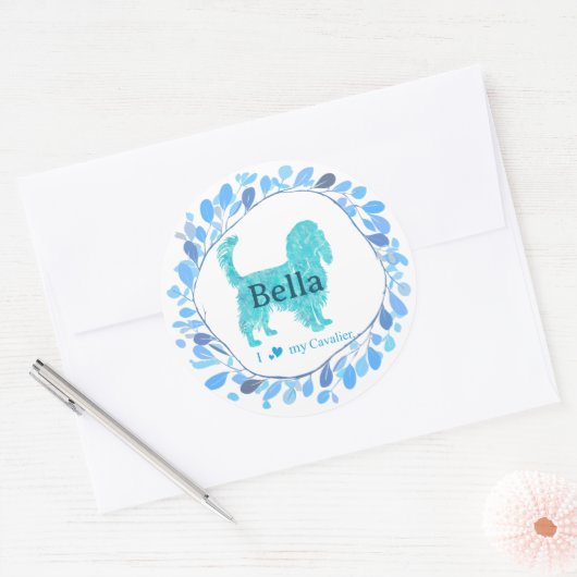 Cavalier Sticker – Personalized Pastel Blue Gift (Envelop)