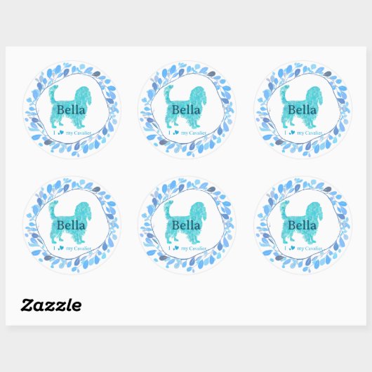 Cavalier Sticker – Personalized Pastel Blue Gift (Vel)