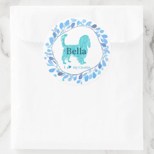 Cavalier Sticker – Personalized Pastel Blue Gift (Tas)