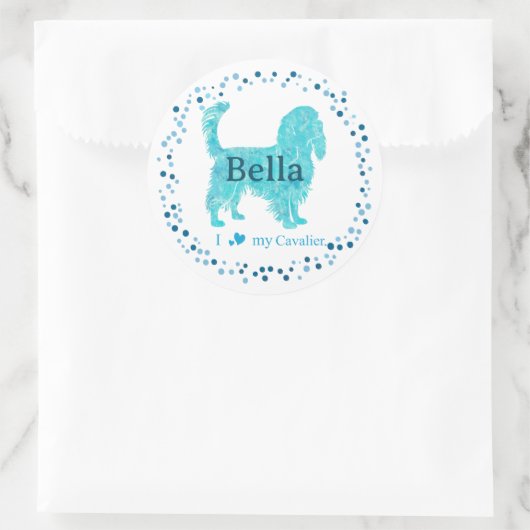 Cavalier Sticker – Personalized Pastel Blue Gift (Tas)