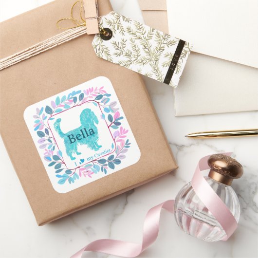 Cavalier Sticker – Personalized Pastel Blue Gift (Geschenken)