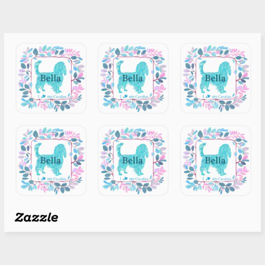 Cavalier Sticker – Personalized Pastel Blue Gift (Vel)