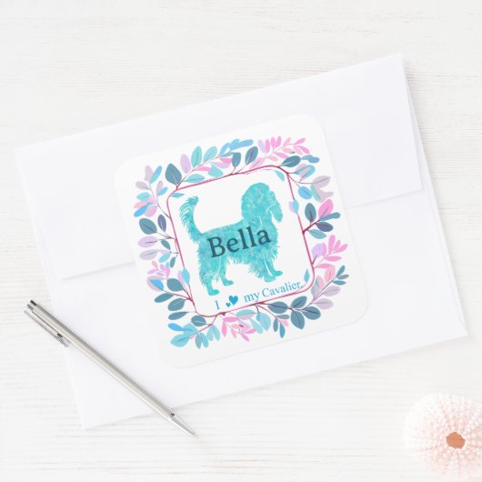 Cavalier Sticker – Personalized Pastel Blue Gift (Envelop)