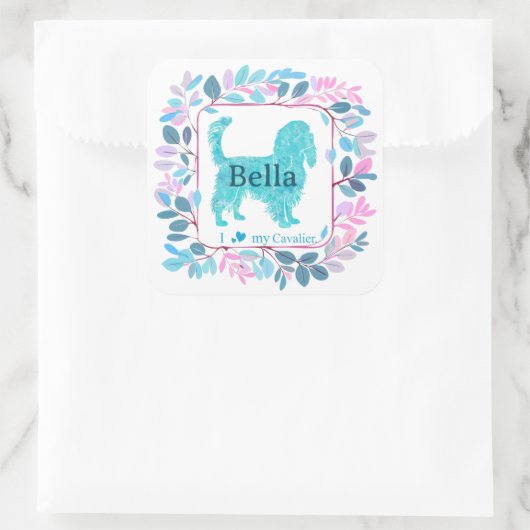 Cavalier Sticker – Personalized Pastel Blue Gift (Tas)