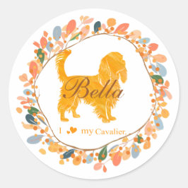 Cavalier Sticker - Personalized Pastel Orange Gift