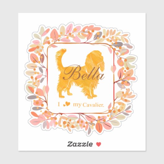 Cavalier Sticker - Personalized Pastel Orange Gift (Vel)