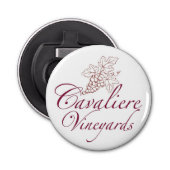 Cavaliere Vineyards flesopening (rood) Button Flesopener (Voorkant)