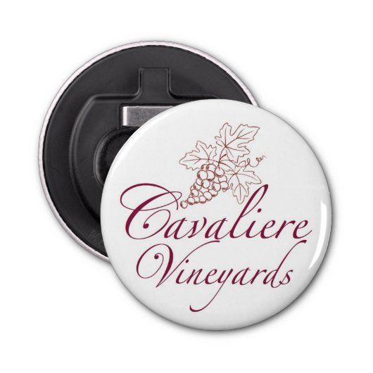 Cavaliere Vineyards flesopening (rood) Button Flesopener (Voorkant)