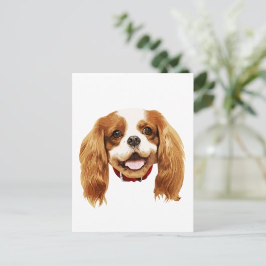 CavalierKingCharlesSpaniel_Epagneul face002 Briefkaart (Staand voorkant)