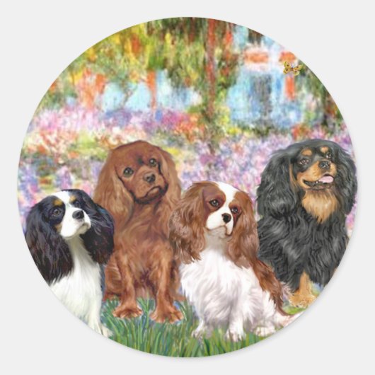 Cavaliers (4) - in de tuin van Monet Ronde Sticker (Voorkant)