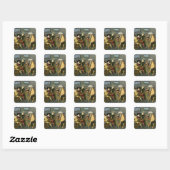 Cavaliers in een tavern vierkante sticker (Vel)