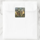 Cavaliers in een tavern vierkante sticker (Tas)