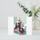 Cavaliers met kerst feestdagenkaart (Staand voorkant)