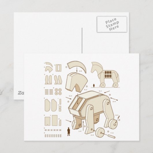 Cavalo de Troia Briefkaart (Voorkant / Achterkant)