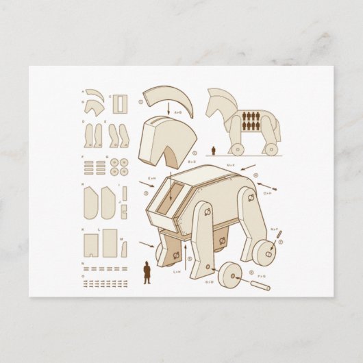 Cavalo de Troia Briefkaart (Voorkant)