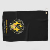 Cavalry Golf Handdoek - Classic Zwart (Horizontaal)