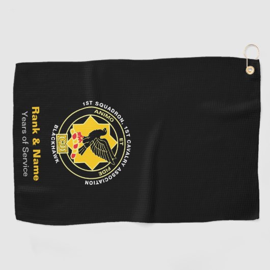 Cavalry Golf Handdoek - Classic Zwart (Horizontaal)