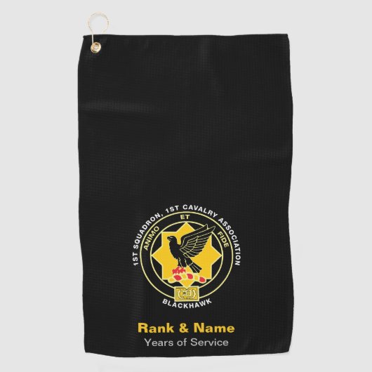 Cavalry Golf Handdoek - Classic Zwart (Voorkant)