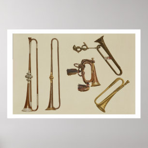 Cavalry trumpet, een eikel, een gelte trumpet gema poster