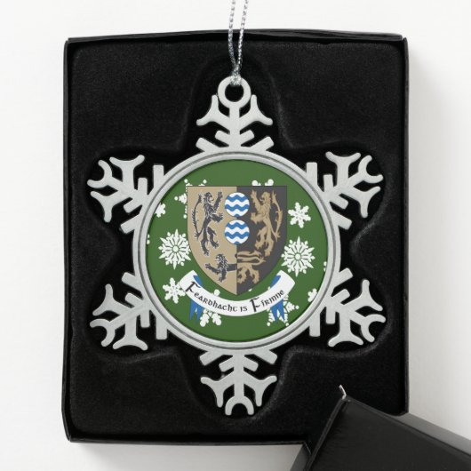 Cavan Ireland Crest Irish Tin Sneeuwvlok Ornament (Kistje)