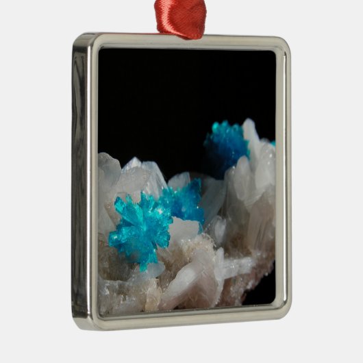 Cavansite op Stilbite Metalen Ornament (Rechts)