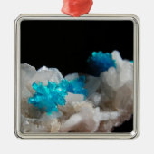 Cavansite op Stilbite Metalen Ornament (Voorkant)