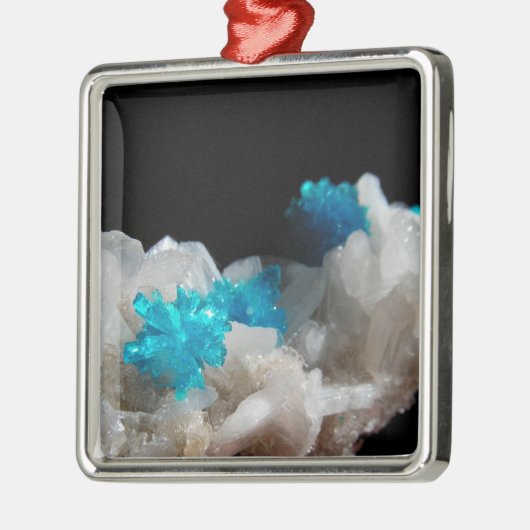 Cavansite op Stilbite Metalen Ornament (Links)