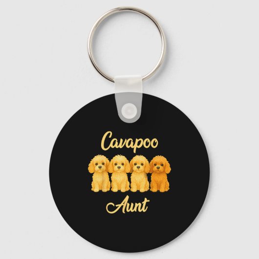 Cavao Aunt Cute Dog Lover Gift Funny Women Puppy O Sleutelhanger (Voorkant)