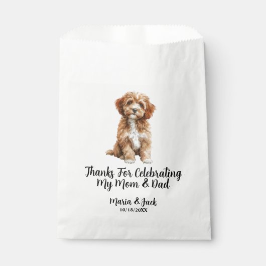 Cavapo Volledige Kleur Huisdier Bruiloft Bedankzakje (Voorkant)