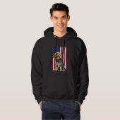 Cavapoo Amerikaanse vlag 4 juli Cavapoo hondenlief Hoodie (Voorkant volledig)