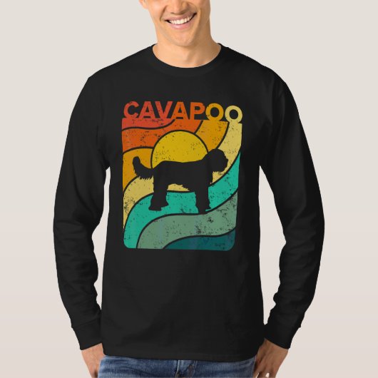 Cavapoo Antieke Zonsondergang Moeder Vader T-shirt (Voorkant)