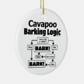 Cavapoo Barking Logic Keramisch Ornament (Rechts)