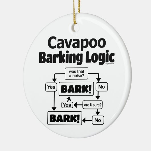 Cavapoo Barking Logic Keramisch Ornament (Links)