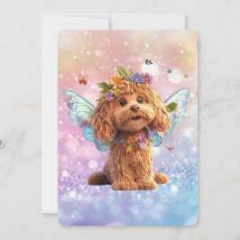 Cavapoo Cavoodle Angel Fairy Birthday Kaart