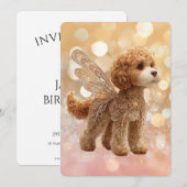 Cavapoo Cavoodle Angel Fairy Birthday Kaart (Voorkant / Achterkant)