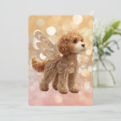 Cavapoo Cavoodle Angel Fairy Birthday Kaart (Staand voorkant)