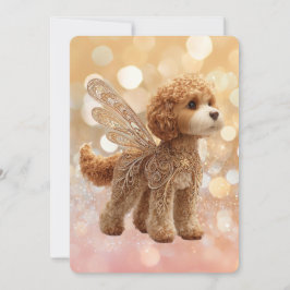 Cavapoo Cavoodle Angel Fairy Birthday Kaart