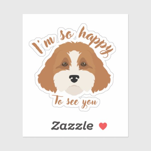 Cavapoo Cavoodle Cockerpoo Puppy Designer hond Sticker (Vel)