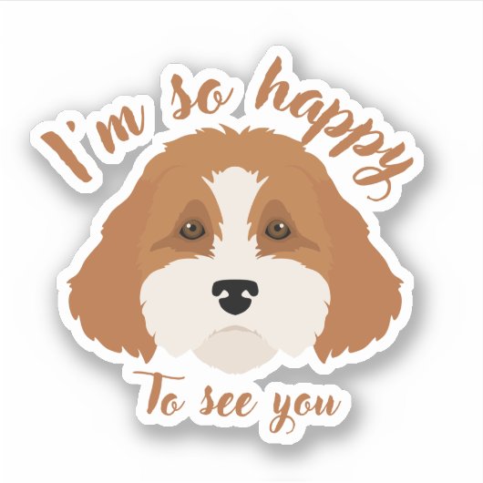 Cavapoo Cavoodle Cockerpoo Puppy Designer hond Sticker (Voorkant)