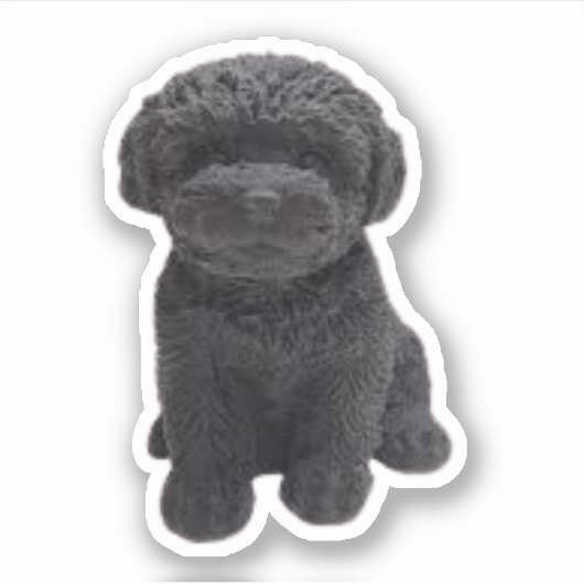 Cavapoo Cavoodle Cockerpoo Puppy zwarte hond Sticker (Voorkant)