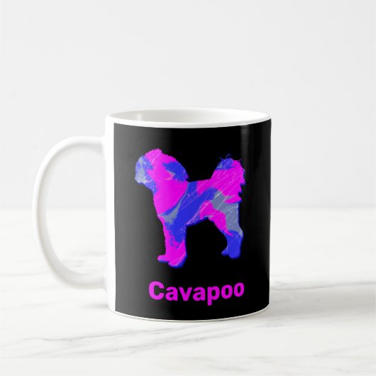 Cavapoo Crazy Hot Pink en Blue Koffiemok (Links)
