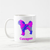 Cavapoo Crazy Hot Pink en Blue White Coffee Mok (Links)