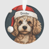 Cavapoo Custom Kerstmis Ornament (voorkant)