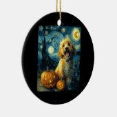 Cavapoo Cute Dog Halloween Jack O Lantern Pumpkin  Keramisch Ornament (Rechts)