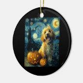 Cavapoo Cute Dog Halloween Jack O Lantern Pumpkin  Keramisch Ornament (Links)