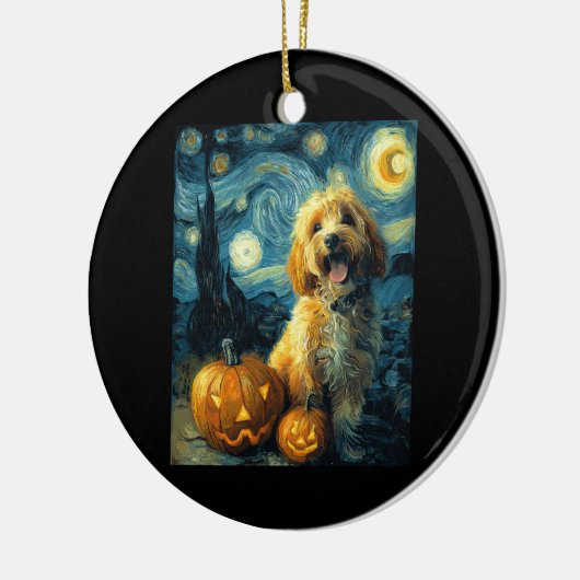 Cavapoo Cute Dog Halloween Jack O Lantern Pumpkin  Keramisch Ornament (Links)